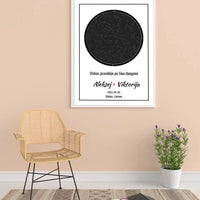 Personalizuotas žvaigždžių žemėlapis, plakatas su rėmeliu  Posteris(Plakatas) -  dovanokis.lt