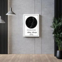 Personalizuotas žvaigždžių žemėlapis ant drobės  Drobe -  dovanokis.lt