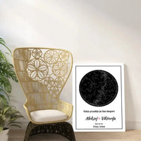 Personalizuotas žvaigždžių žemėlapis ant drobės  Drobe -  dovanokis.lt