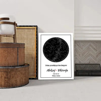 Personalizuotas žvaigždžių žemėlapis ant drobės  Drobe -  dovanokis.lt