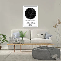 Personalizuotas žvaigždžių žemėlapis ant drobės  Drobe -  dovanokis.lt