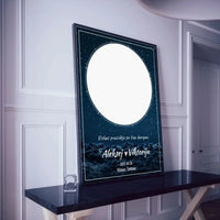 Personalizuotas žvaigždžių žemėlapis su mėlynu fonu, plakatas su rėmeliu  Poster -  dovanokis.lt