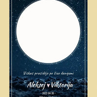 Personalizuotas žvaigždžių žemėlapis su mėlynu fonu, plakatas su rėmeliu  Poster -  dovanokis.lt