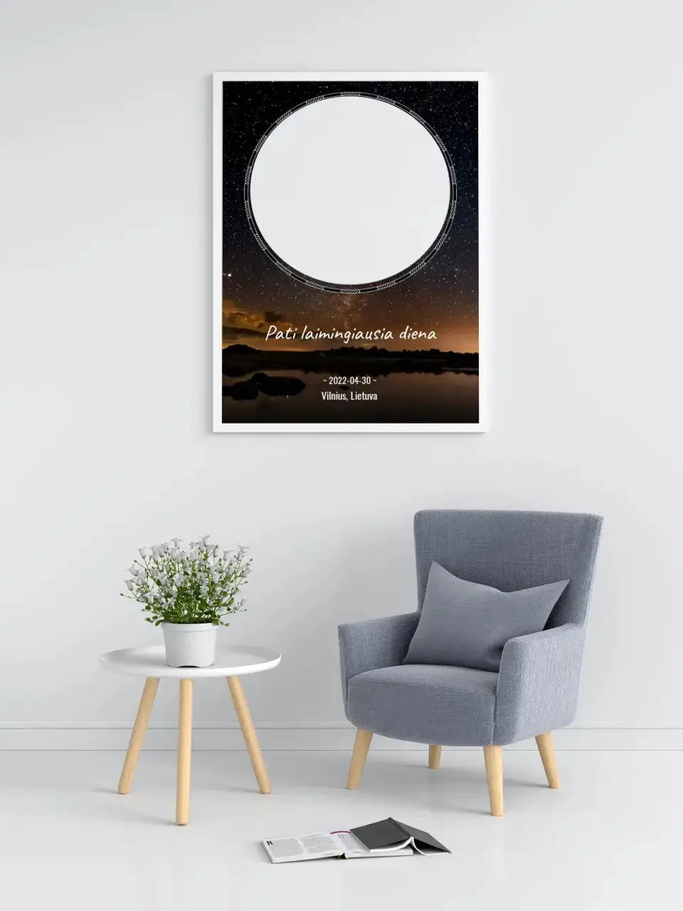 Personalizuotas žvaigždžių žemėlapis, plakatas su rėmeliu  Poster -  dovanokis.lt