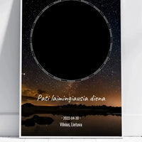 Personalizuotas žvaigždžių žemėlapis, plakatas su rėmeliu  Poster -  dovanokis.lt
