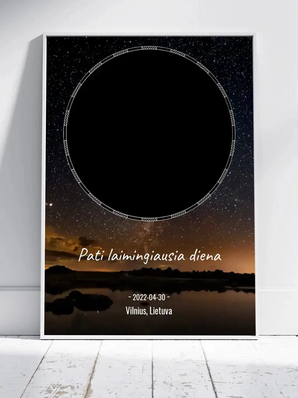 Personalizuotas žvaigždžių žemėlapis, plakatas su rėmeliu  Poster -  dovanokis.lt