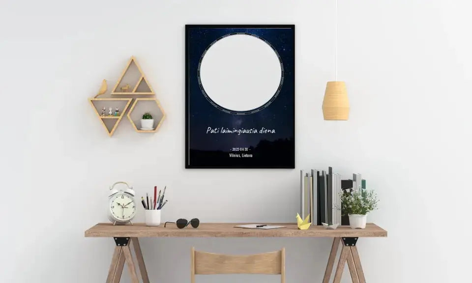 Personalizuotas žvaigždžių žemėlapis, plakatas su rėmeliu  Poster -  dovanokis.lt