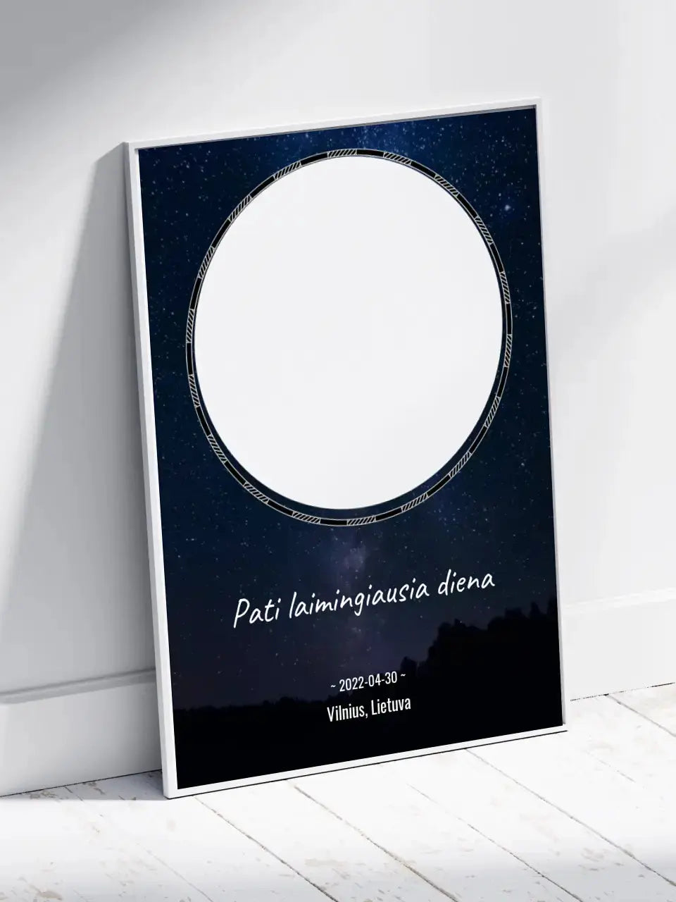 Personalizuotas žvaigždžių žemėlapis, plakatas su rėmeliu  Poster -  dovanokis.lt