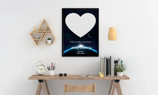 Personalizuotas žvaigždžių žemėlapis, plakatas su rėmeliu  Poster -  dovanokis.lt