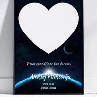 Personalizuotas žvaigždžių žemėlapis, plakatas su rėmeliu  Poster -  dovanokis.lt