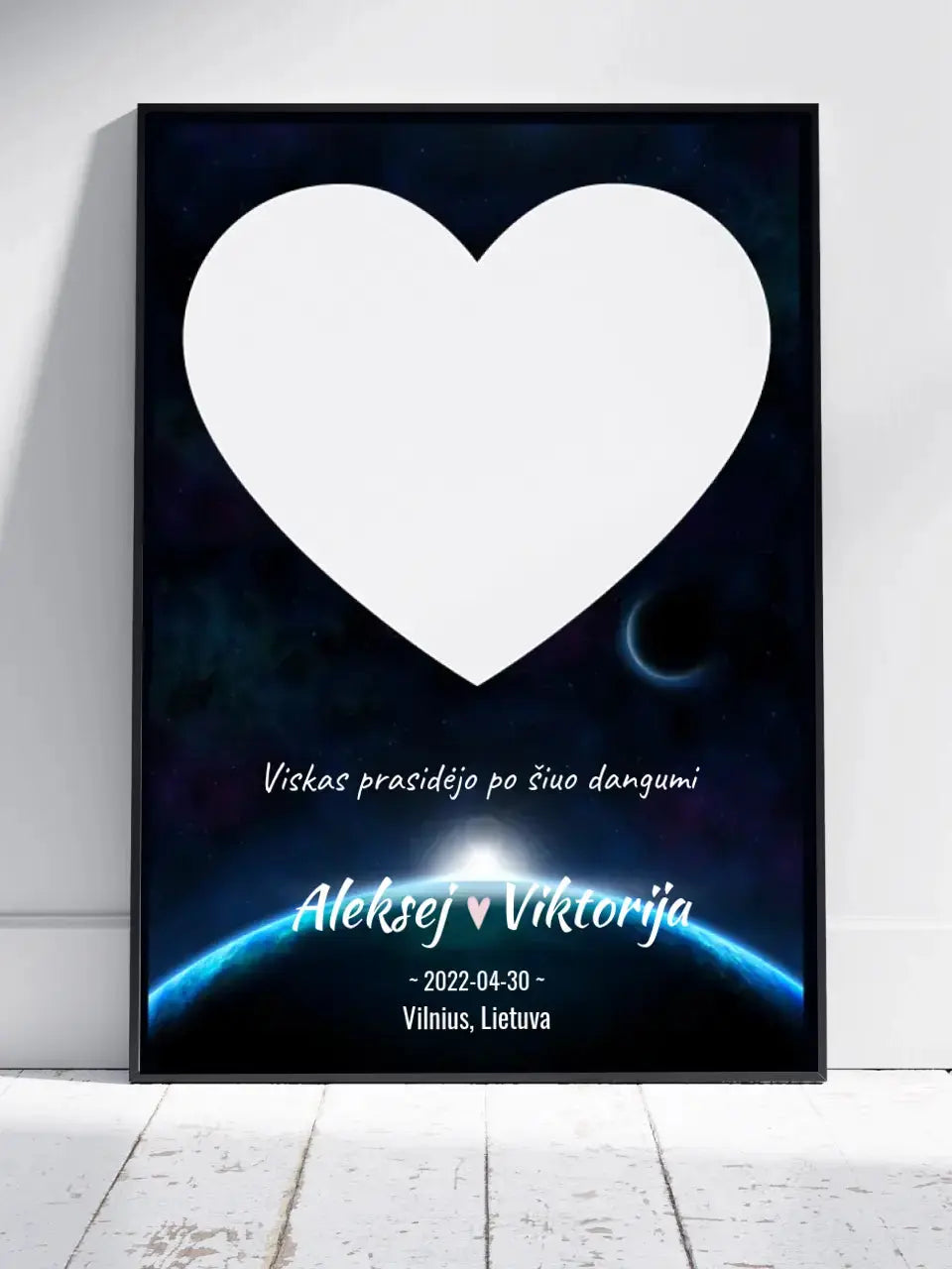 Personalizuotas žvaigždžių žemėlapis, plakatas su rėmeliu  Poster -  dovanokis.lt