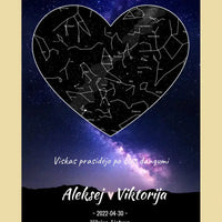 Personalizuotas žvaigždžių žemėlapis, plakatas su rėmeliu  Poster -  dovanokis.lt