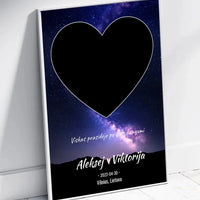 Personalizuotas žvaigždžių žemėlapis, plakatas su rėmeliu  Poster -  dovanokis.lt