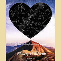 Personalizuotas žvaigždžių žemėlapis, plakatas su rėmeliu  Poster -  dovanokis.lt