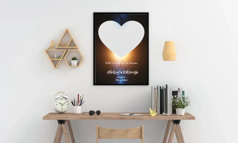 Personalizuotas žvaigždžių žemėlapis, plakatas su rėmeliu  Poster -  dovanokis.lt