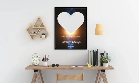 Personalizuotas žvaigždžių žemėlapis, plakatas su rėmeliu  Poster -  dovanokis.lt