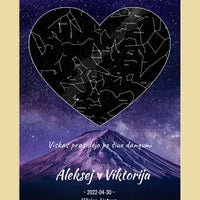 Personalizuotas žvaigždžių žemėlapis, plakatas su rėmeliu  Poster -  dovanokis.lt