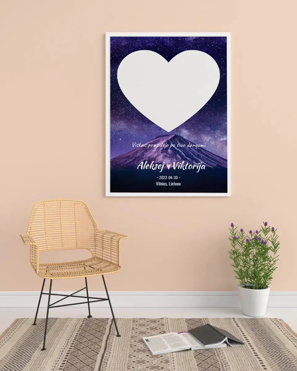 Personalizuotas žvaigždžių žemėlapis, plakatas su rėmeliu  Poster -  dovanokis.lt