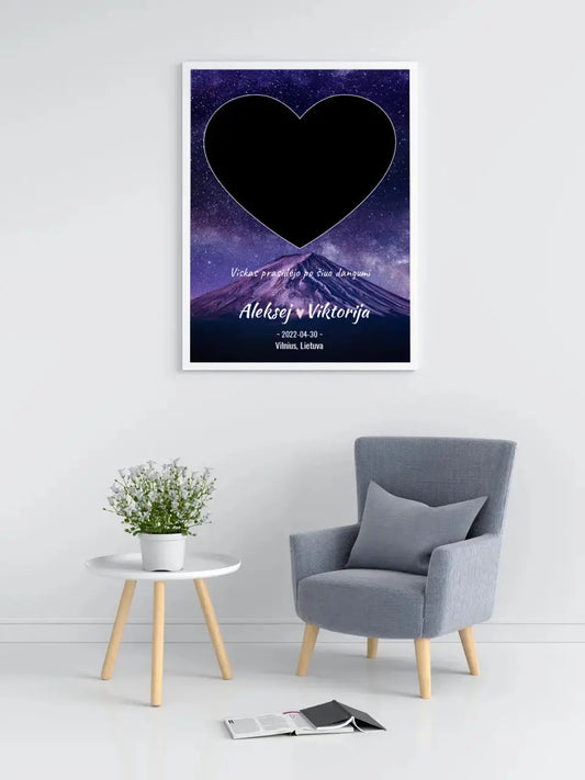 Personalizuotas žvaigždžių žemėlapis, plakatas su rėmeliu  Poster -  dovanokis.lt