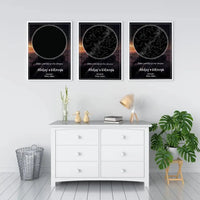 Personalizuotas žvaigždžių žemėlapis, plakatas su rėmeliu  Poster -  dovanokis.lt