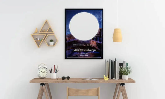 Personalizuotas žvaigždžių žemėlapis, plakatas su rėmeliu  Poster -  dovanokis.lt