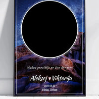 Personalizuotas žvaigždžių žemėlapis, plakatas su rėmeliu  Poster -  dovanokis.lt