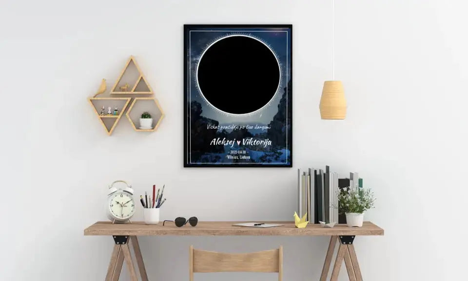 Personalizuotas žvaigždžių žemėlapis, plakatas su rėmeliu  Poster -  dovanokis.lt