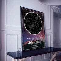 Personalizuotas žvaigždžių žemėlapis, plakatas su rėmeliu  Poster -  dovanokis.lt