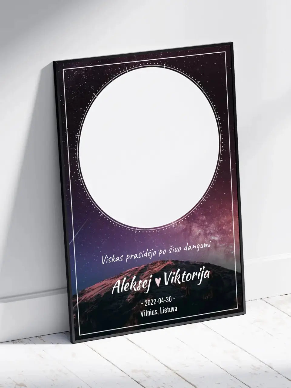 Personalizuotas žvaigždžių žemėlapis, plakatas su rėmeliu  Poster -  dovanokis.lt