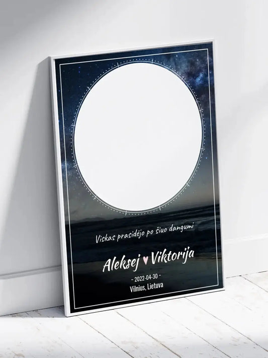 Personalizuotas žvaigždžių žemėlapis, plakatas su rėmeliu  Poster -  dovanokis.lt