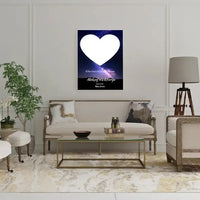 Personalizuotas žvaigždžių žemėlapis su fonu ir tekstu ant drobės  Drobe -  dovanokis.lt