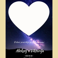 Personalizuotas žvaigždžių žemėlapis su fonu ir tekstu ant drobės  Drobe -  dovanokis.lt