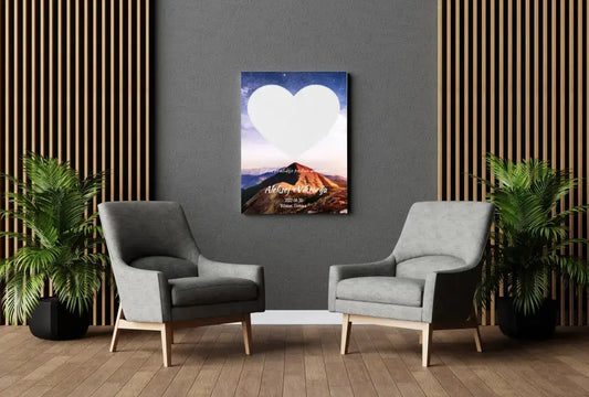 Personalizuotas žvaigždžių žemėlapis su fonu ir tekstu ant drobės  Drobe -  dovanokis.lt