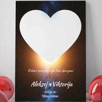 Personalizuotas žvaigždžių žemėlapis su fonu ir tekstu ant drobės  Drobe -  dovanokis.lt