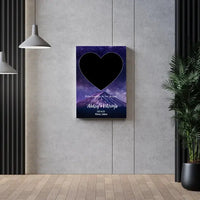 Personalizuotas žvaigždžių žemėlapis su fonu ir tekstu ant drobės  Drobe -  dovanokis.lt