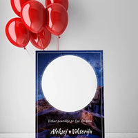 Personalizuotas žvaigždžių žemėlapis su fonu ant drobės  Drobe -  dovanokis.lt