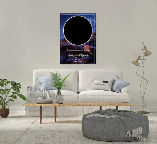 Personalizuotas žvaigždžių žemėlapis su fonu ant drobės  Drobe -  dovanokis.lt