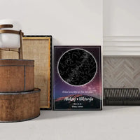 Personalizuotas žvaigždžių žemėlapis su fonu ant drobės  Drobe -  dovanokis.lt