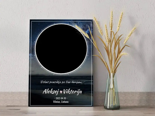 Personalizuotas žvaigždžių žemėlapis su fonu ant drobės  Drobe -  dovanokis.lt