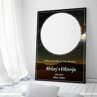 Personalizuotas žvaigždžių žemėlapis su fonu ant drobės  Drobe -  dovanokis.lt