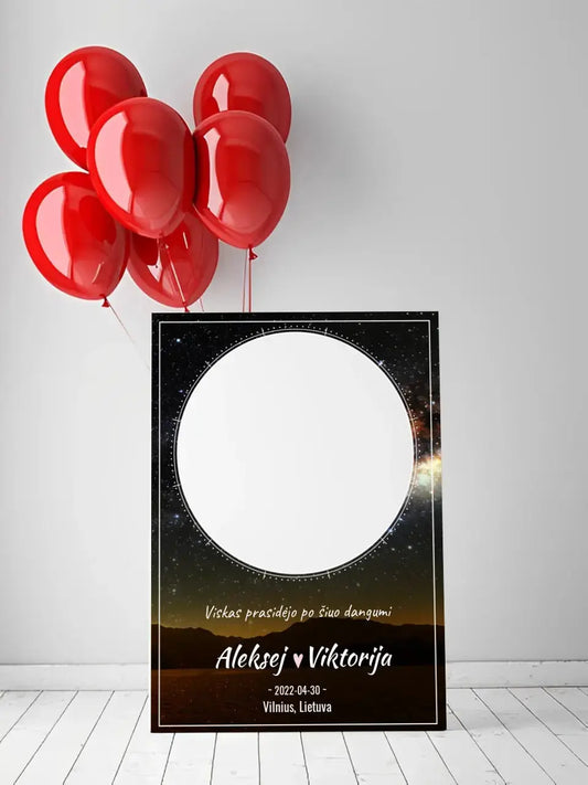 Personalizuotas žvaigždžių žemėlapis su fonu ant drobės  Drobe -  dovanokis.lt