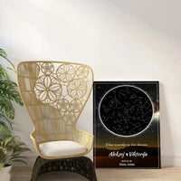 Personalizuotas žvaigždžių žemėlapis su fonu ant drobės  Drobe -  dovanokis.lt