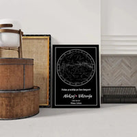 Personalizuotas žvaigždžių žemėlapis ant drobės  Drobe -  dovanokis.lt