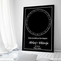 Personalizuotas žvaigždžių žemėlapis ant drobės  Drobe -  dovanokis.lt