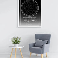 Personalizuotas žvaigždžių žemėlapis, plakatas su rėmeliu  Posteris(Plakatas) -  dovanokis.lt