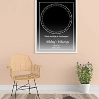 Personalizuotas žvaigždžių žemėlapis, plakatas su rėmeliu  Posteris(Plakatas) -  dovanokis.lt