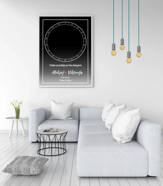 Personalizuotas žvaigždžių žemėlapis, plakatas su rėmeliu  Posteris(Plakatas) -  dovanokis.lt