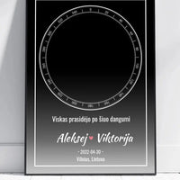 Personalizuotas žvaigždžių žemėlapis, plakatas su rėmeliu  Posteris(Plakatas) -  dovanokis.lt