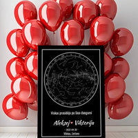 Personalizuotas žvaigždžių žemėlapis ant drobės  Drobe -  dovanokis.lt