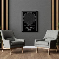 Personalizuotas žvaigždžių žemėlapis ant drobės  Drobe -  dovanokis.lt